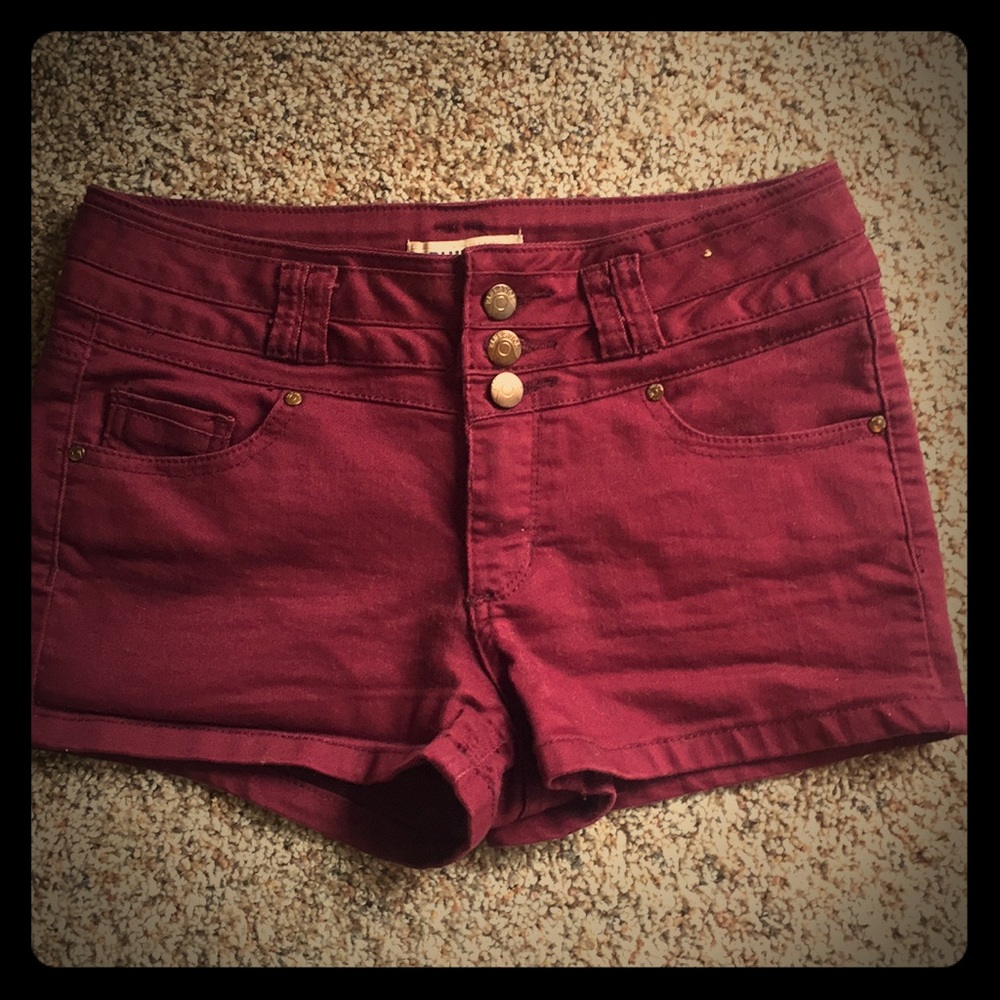 Burgundy shorts
